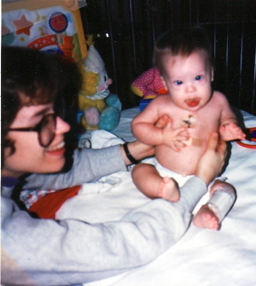 Newborn baby in neonatal care